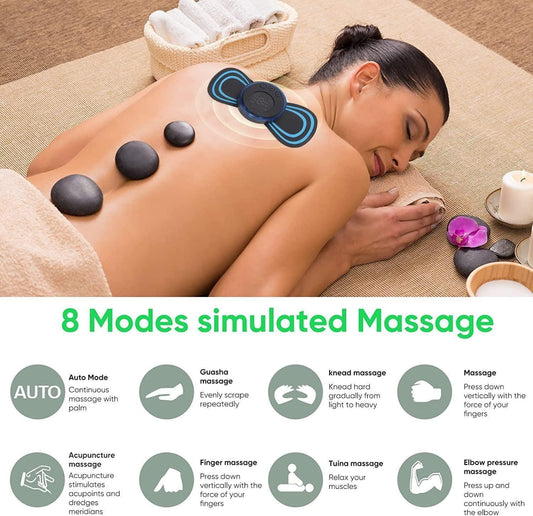 Mini Electric Massager with 8 Modes & 19 Strength Levels | Rechargeable Portable Body Relaxation