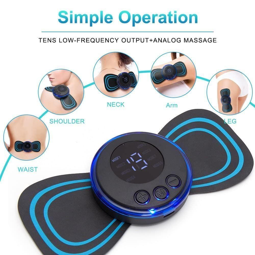Mini Electric Massager with 8 Modes & 19 Strength Levels | Rechargeable Portable Body Relaxation